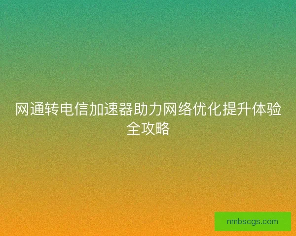 网通转电信加速器助力网络优化提升体验全攻略
